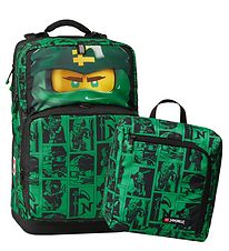 LEGO Ninjago School Backpack w. Gymsack - Green/black
