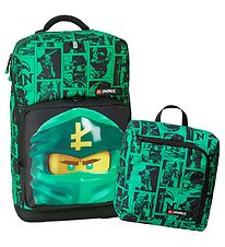 LEGO Ninjago School Backpack w. Gymsack - Green/Black