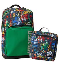 LEGO Ninjago School Backpack w. Gymsack - Green/Multi