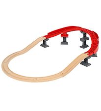 BRIO World Curved, Raised Rails - 17 Parts - Wood 33995