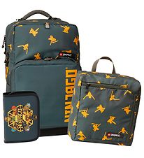 LEGO Ninjago School Backpack w. Gymsack/Pencil Case - Team Gold