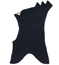 Racing Kids Balaclava - Wool/Cotton - Double Layer - Dino - Navy