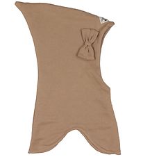 Racing Kids Balaclava - 2-layer - Light Brown w. Bow