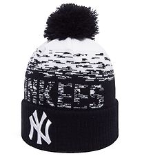 New Era Hat - Knitted w. Pom-Pom - New York Yankees - Black/Whit