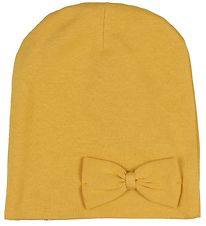 Racing Kids Beanie - 2-layers - Mustard w. Bow