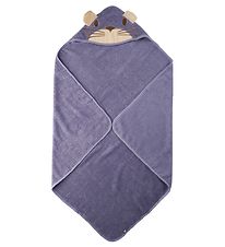 Pippi Baby Hooded Towel - 83x83 - Lavender w. Cat