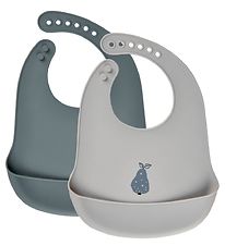 CeLaVi Bib - 2-pack - Silicone - Blue Granite w. Pear