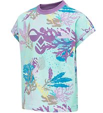 Hummel T-shirt - hmlSea - Purple w. Pattern
