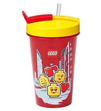 LEGO Storage Drinking Cup w. Straw - 500 ml - Iconic Girl - Bri