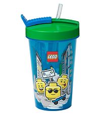 LEGO Storage Drinking Cup w. Straws - 500 ml - Iconic Boy - Bri