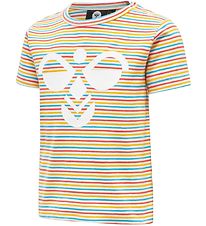 Hummel T-shirt - hmlAlex - White w. Stripes