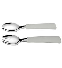 Thats Mine Spoon/Fork - Metal/Silicone - Feather Grey