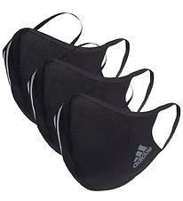 adidas Performance Mund-Nasen-Schutz - 3er-Pack - Schwarz