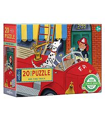 Eeboo Puzzle - 20 Briques - Rouge Camion de pompiers