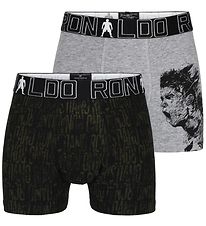 Ronaldo Boxers - 2 Pack - Gris Chin/Noir av. Motif