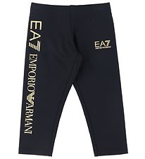 EA7 Leggings - Noir av. Or/Logo