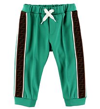 Fendi Trousers - Green w. Logo Ribbon