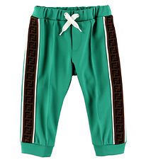 Fendi Hosen - Grün m. Logo-Band