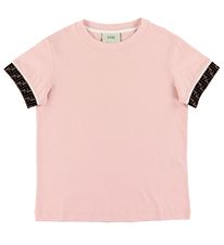 Fendi T-Shirt - Rosa m. Logo-Rändern