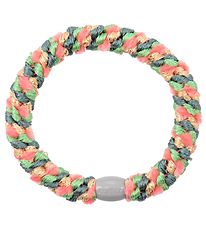 Kknekki Gummiband - Pink/Grn Velours Glitzer