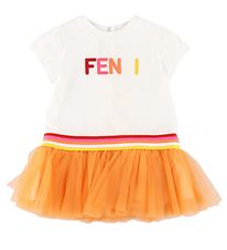 Fendi Robe - Blanc/Orange