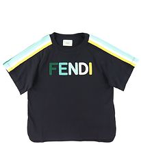 Fendi T-Shirt - Schwarz m. Logo