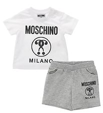 Moschino Set - T-Shirt/Shorts - Wei/Graumeliert