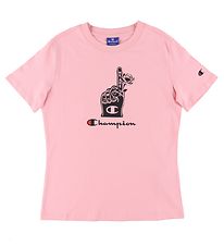Champion T-shirt - Rosa m. Tryck