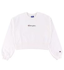 Champion Fashion Sweatshirt - Cropped - White w. Logo