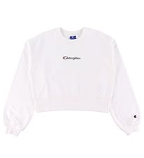 Champion Fashion Sweatshirt - Bijgesneden - Wit m. Logo