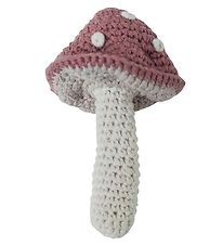 Sebra Rattle - Crochet - Mushroom - Pink Blossom