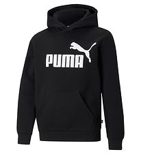 Puma Hoodie - Ess Big Logo - Svart m. Tryck