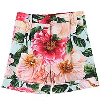 Dolce & Gabbana Shorts - Blauw m. Roze Bloemen