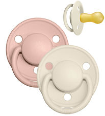 BIBS De Lux Pacifiers - Size 2 - 2-Pack - Round - Ivory/Blush