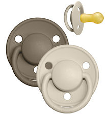 BIBS De Lux Pacifiers - Size 2 - 2-Pack - Round - Vanilla/Dark O
