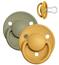 BIBS De Lux Pacifiers - Onesize - 2-Pack - Round - Honey Bee/Oli