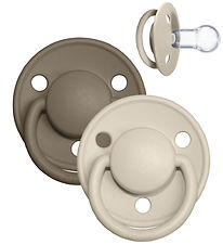 BIBS De Lux Pacifiers - Onesize - 2-Pack - Round - Vanilla/Dark