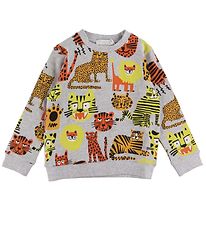 Stella McCartney Kids Sweatshirt - Grijs Gevlekt m. Katachtigen