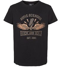 Petit Ville Sofie Schnoor T-Shirt - Felina - Noir av. Imprim