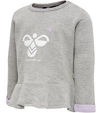 Hummel Sweatshirt - hmlAlberte - Graumeliert meliert m. Print