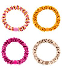 Kknekki Haargummis - 4er-Pack - Orange/Pink/Beige