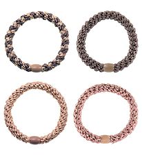 Kknekki Elastiques - 4 Pack - Marron/Rose Brillant/Beige Brillan