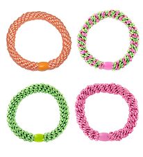 Kknekki Hair Elastics - 4-pack - Green/Rose