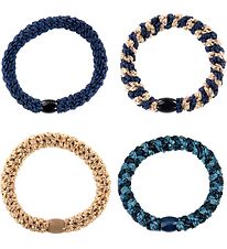 Kknekki Hair Ties - 4-pack - Beige/Navy/Glitter