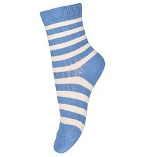 MP Chaussettes - Eli - Off White/Bleu av. A Rayures