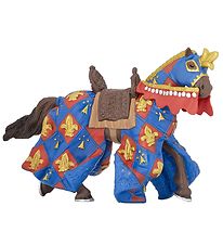 Papo Blue Knight Horse - Fleur De Lys - H: 9 cm