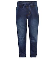 Minymo Byxor - Stretch Loose Fit - Mörk Blå Denim