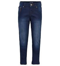 Minymo Byxor - Stretch Slim Fit - Mörk Blå Denim
