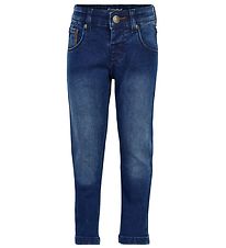 Minymo Byxor - Stretch Slim Fit - Blå Denim