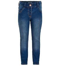 Minymo Byxor - Stretch Slim Fit - Mörk Blå Denim
